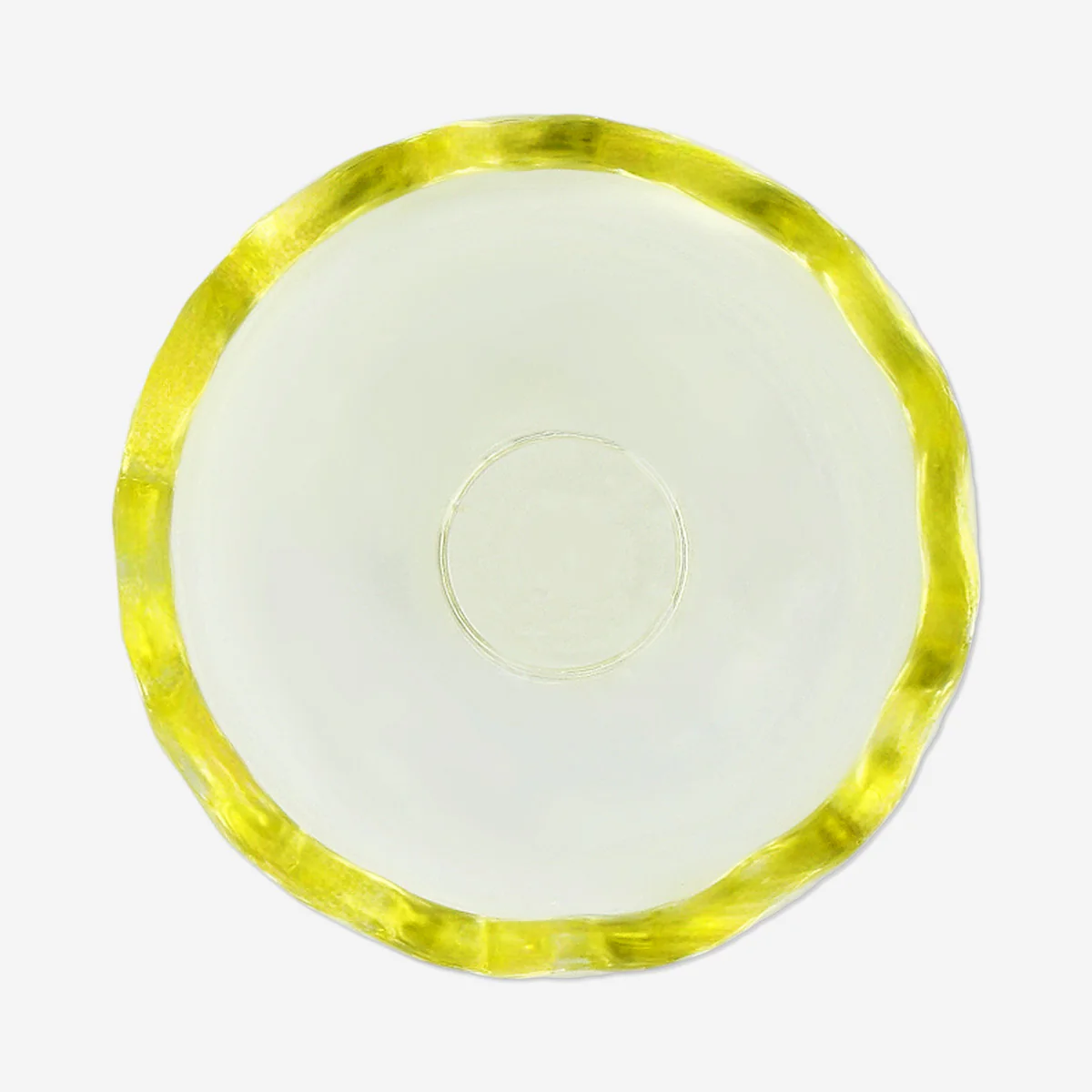 Frosted yellow glass egg cup - Image 3
