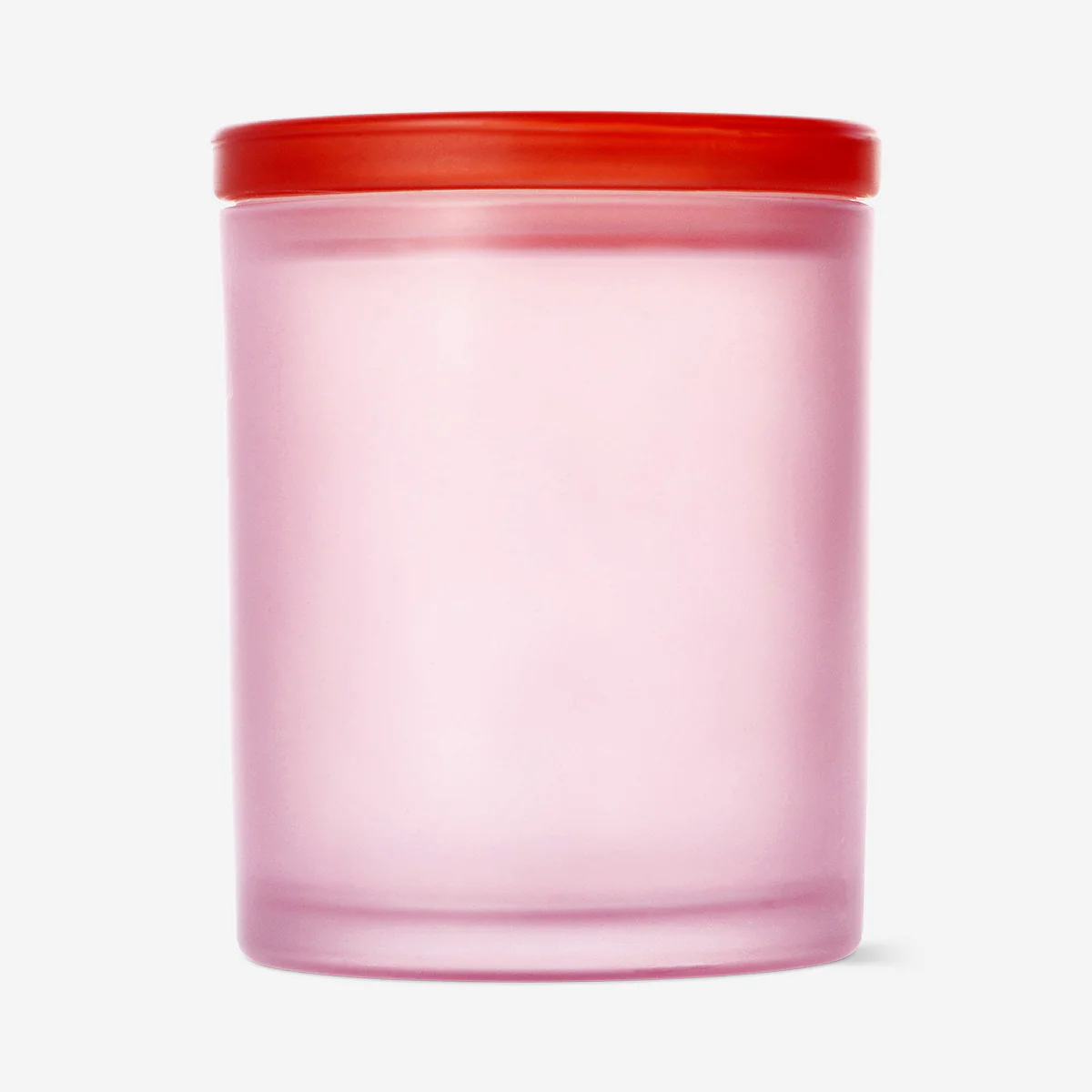 Frosted pink glass decorative jar - Image 2