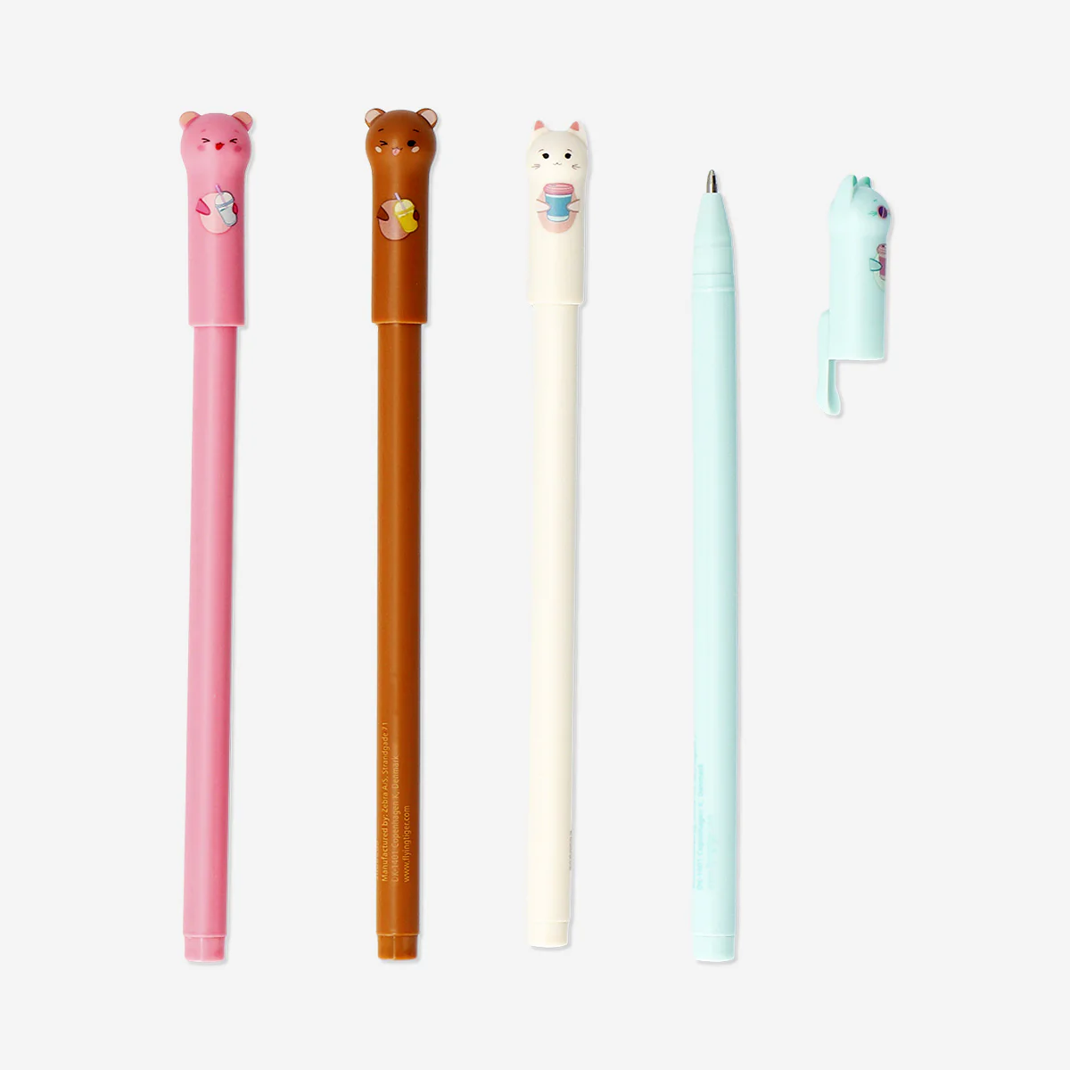 Gel ink pens with animal toppers - 4 pcs - Image 2