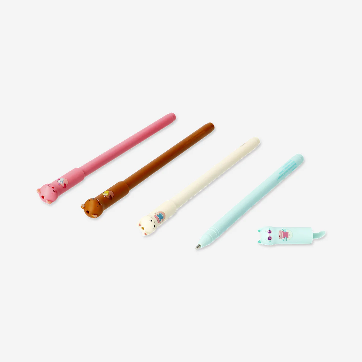 Gel ink pens with animal toppers - 4 pcs - Image 3