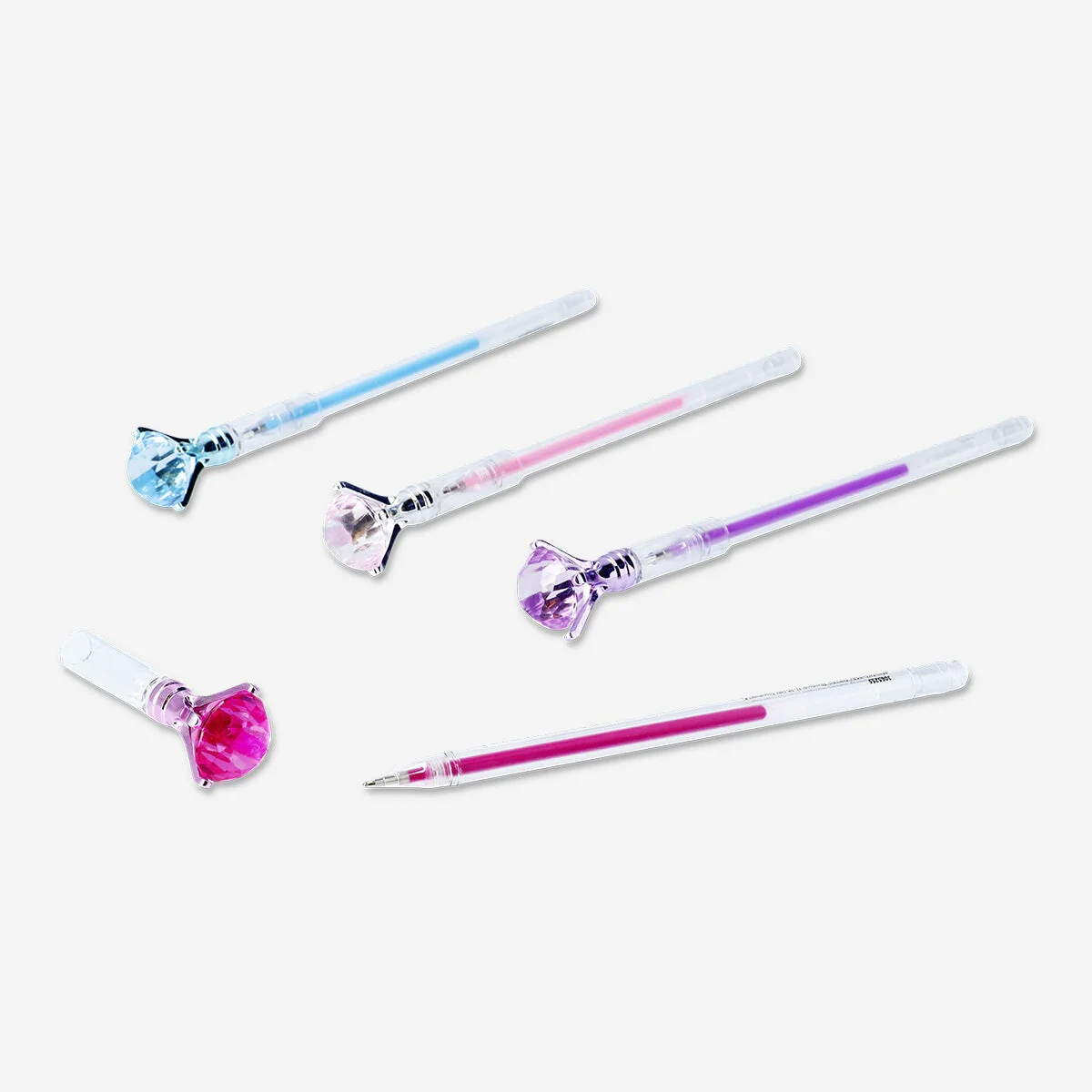 Gel ink pens with diamonds - 4 pcs