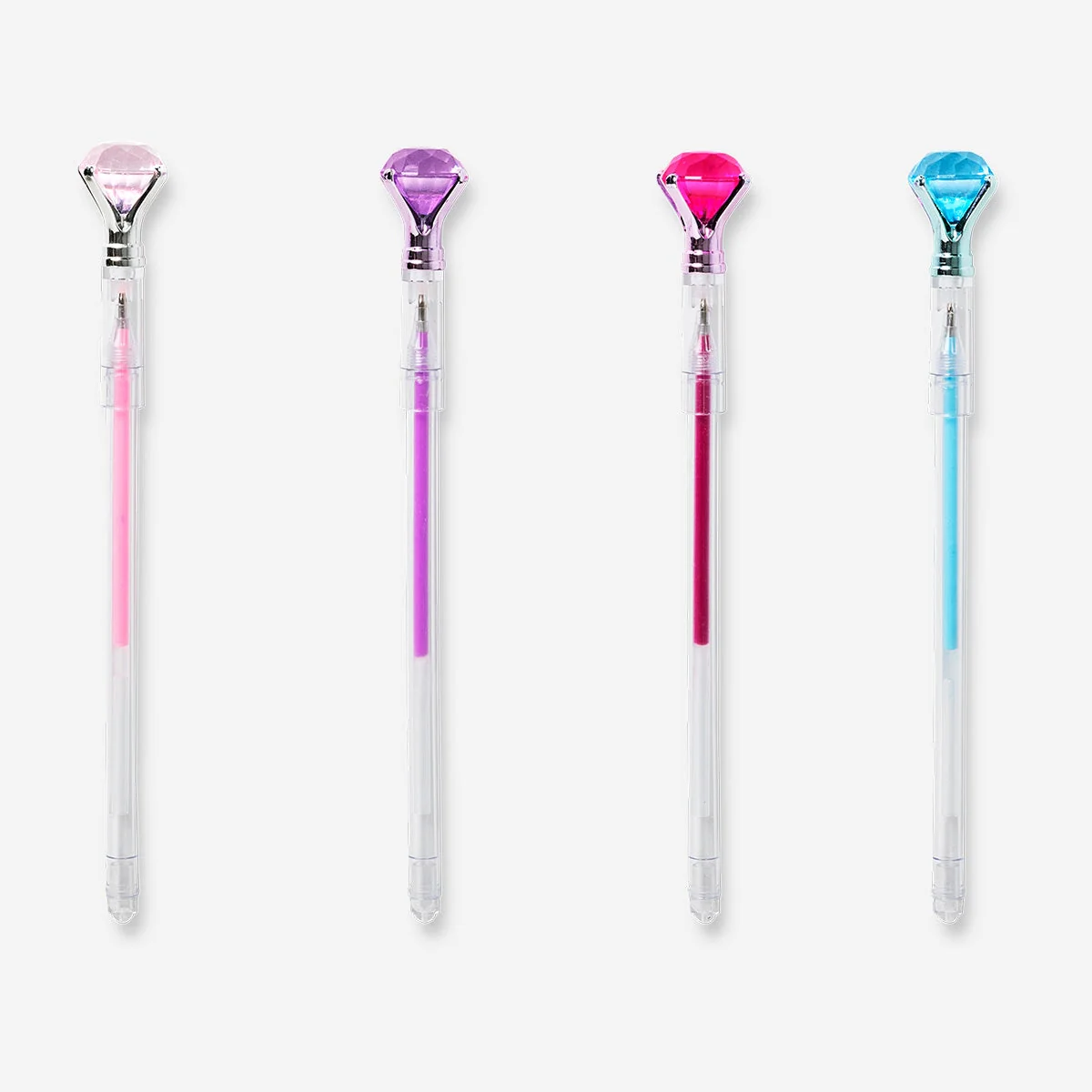 Gel ink pens with diamonds - 4 pcs - Image 2