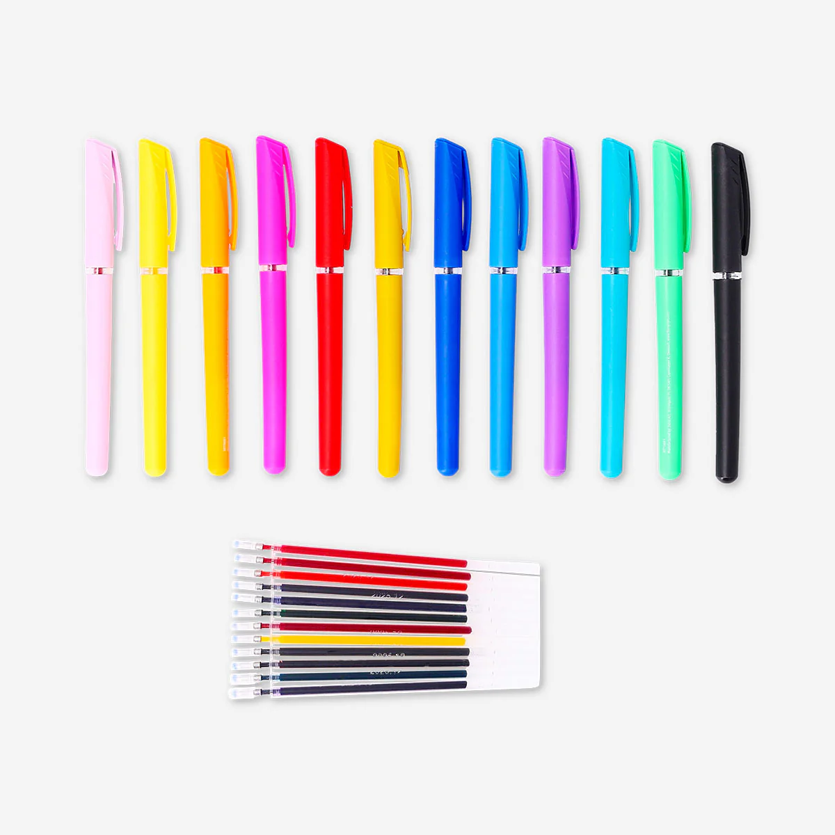Gel ink pens with refills - 12 pcs - Image 3
