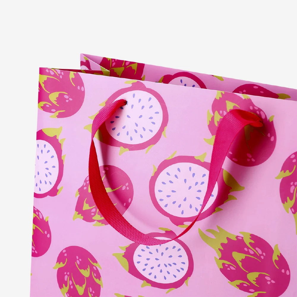 Gift bag with dragon fruit print - 25x33 cm - Image 3