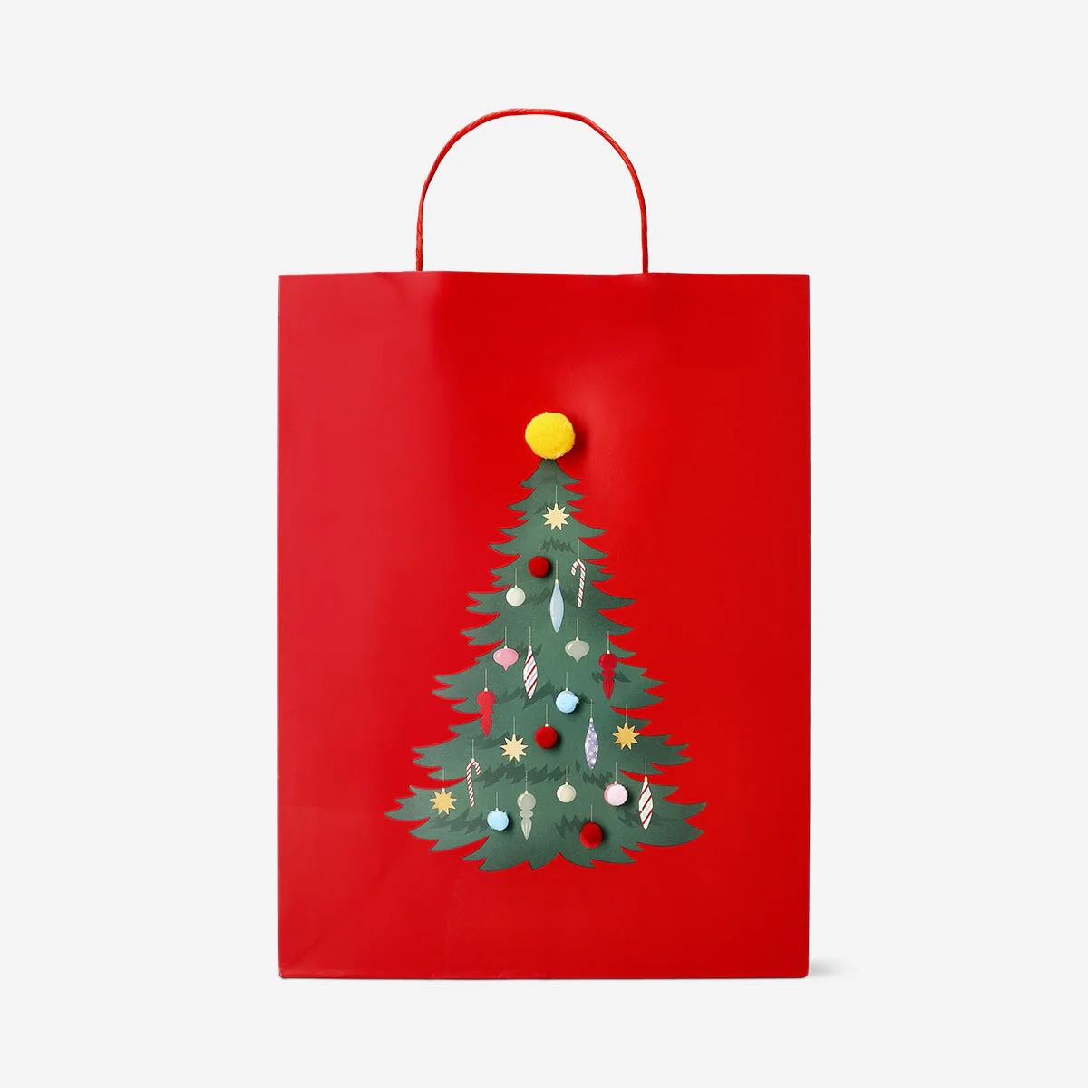 Gift bag with pom pom tree - 33 cm