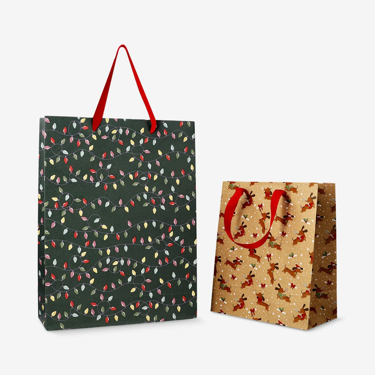 Gift bags with sausage dogs and garlands - 2 pcs - Image 2