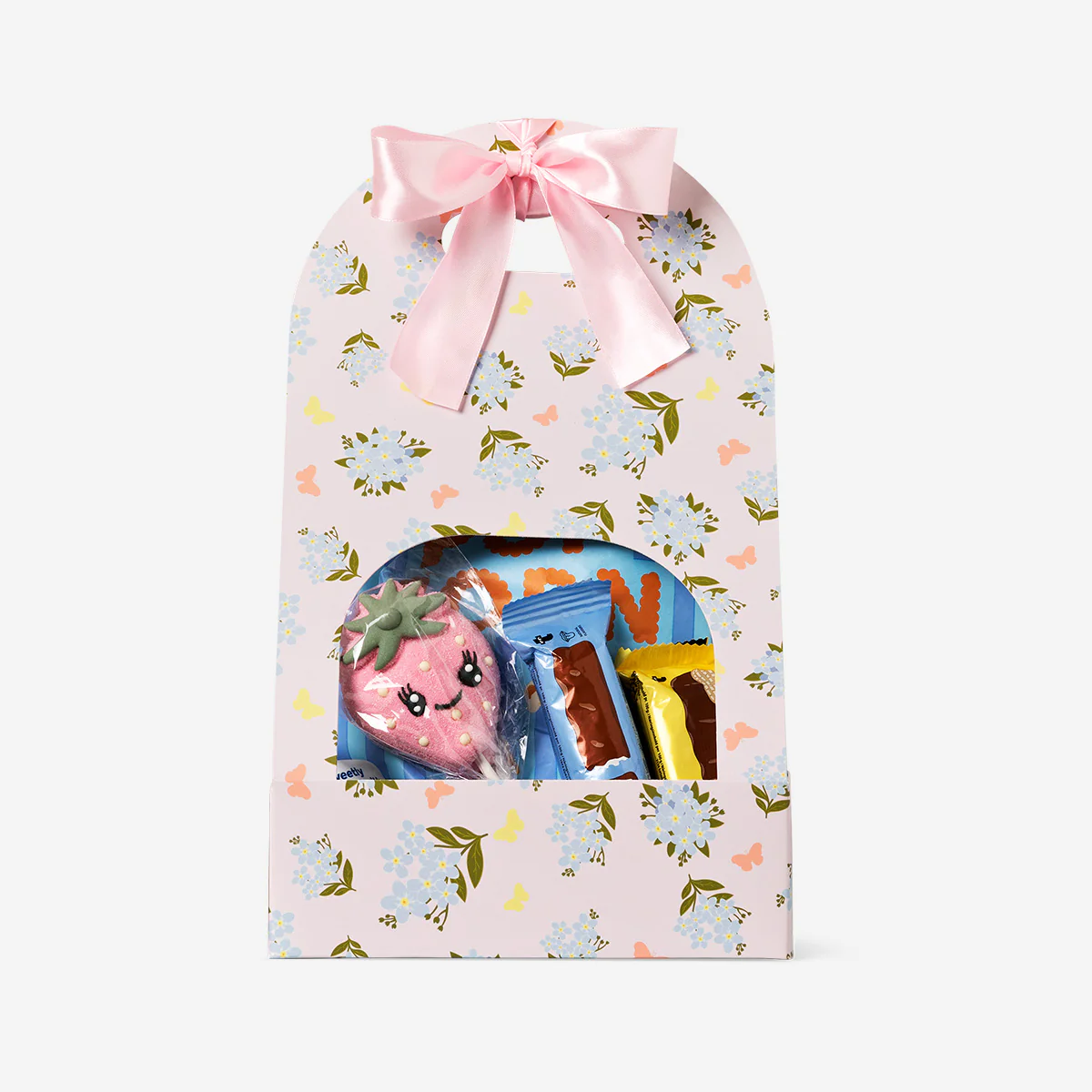 Gift basket with ribbon