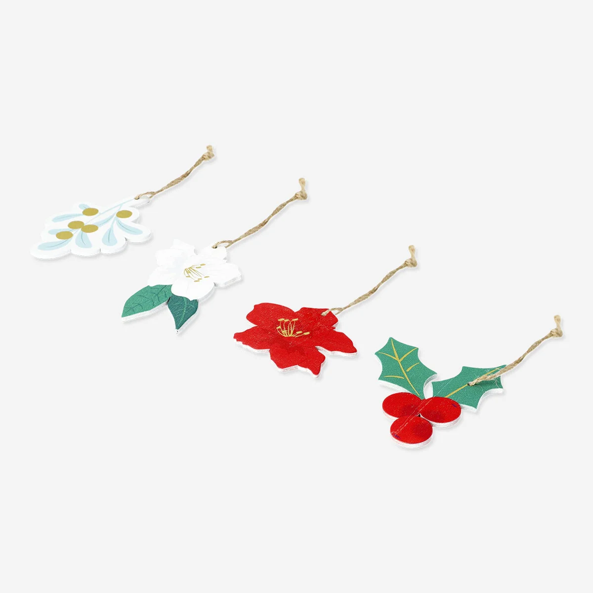 Gift tags with holly print - 4 pcs - Image 2