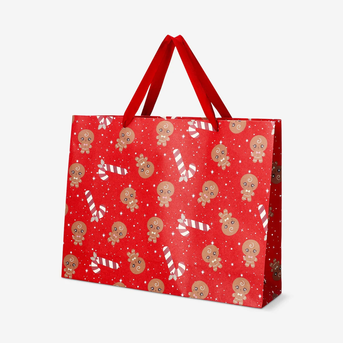 Gingerbread men and candy canes gift bag - Image 2