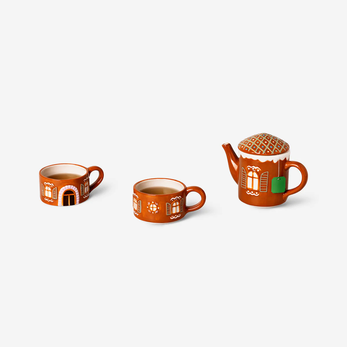 Gingerbread teapot and mugs set - 3 pcs - Image 2