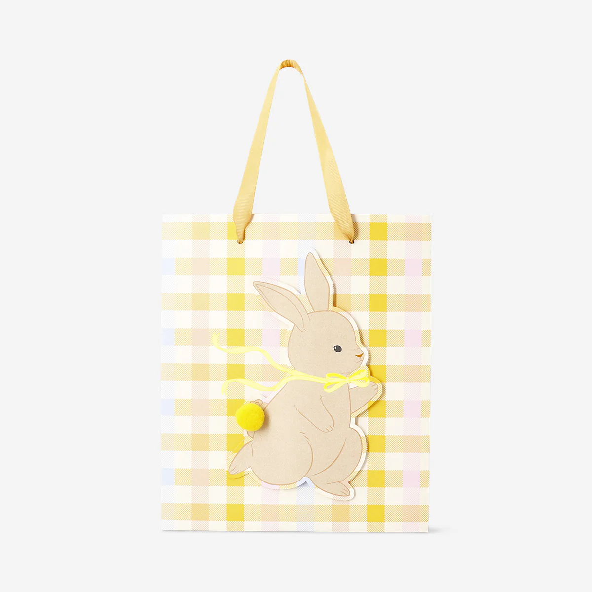 Gingham gift bag with bunny