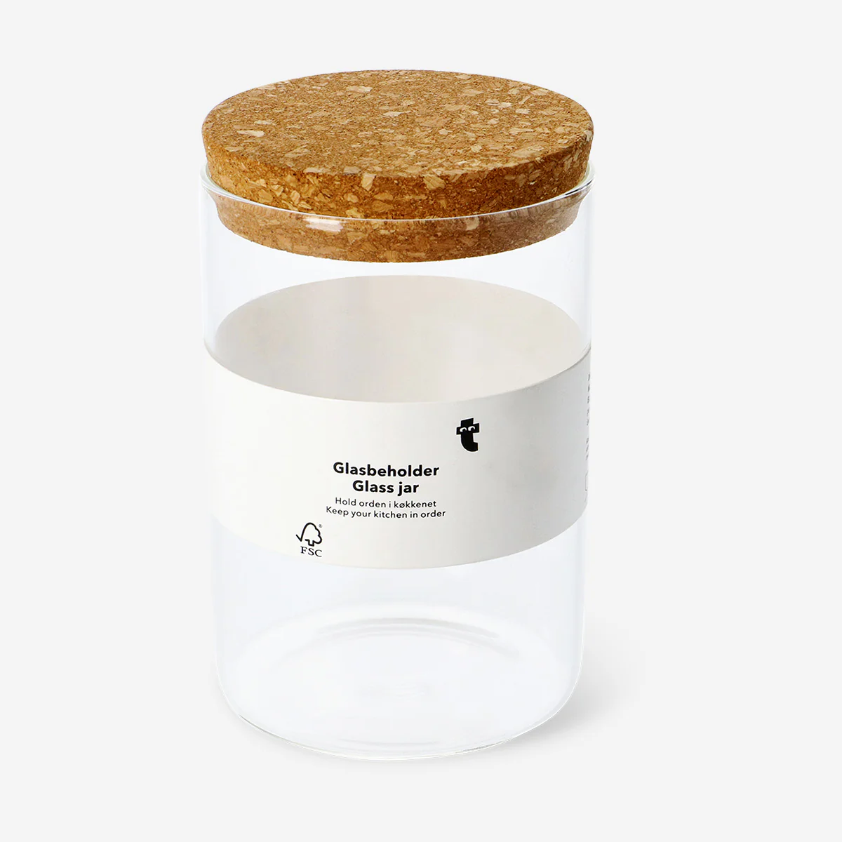 Glass jar with cork lid - 14 cm - Image 2