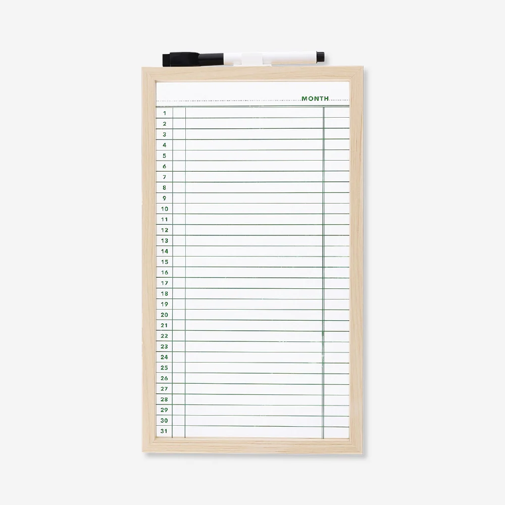 Glass planner board with marker