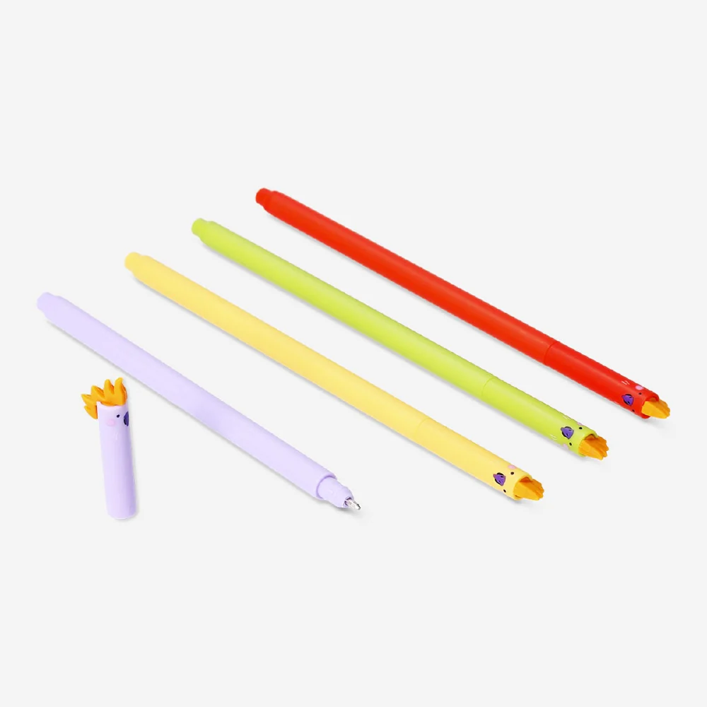 Glitter gel ink pens with parrot toppers - 4 pcs - Image 2