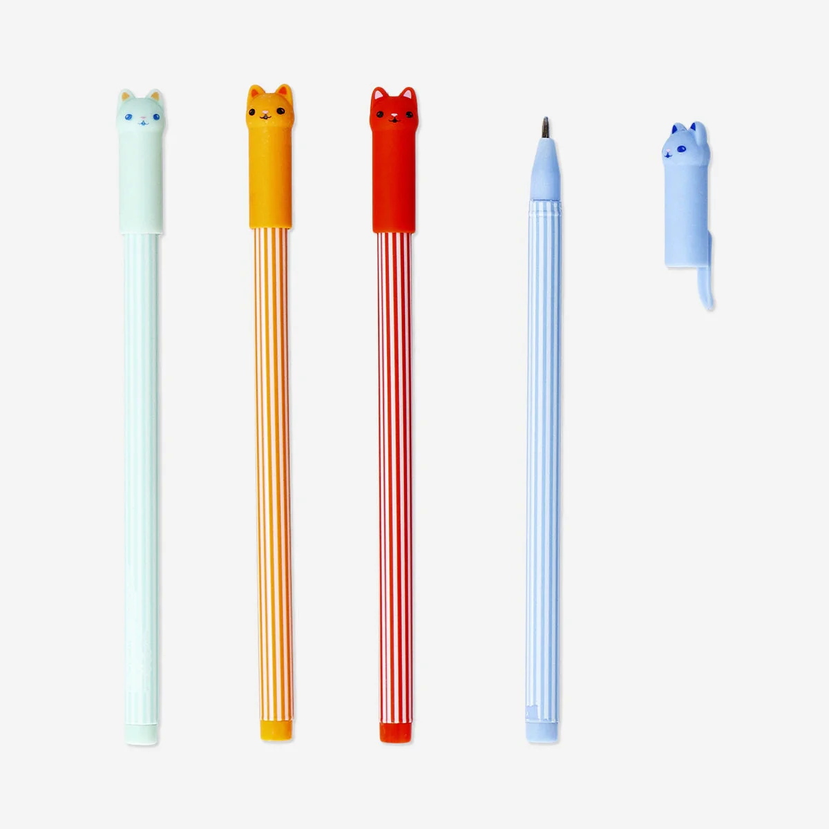 Glitter gel pens with cat toppers - 4 pcs