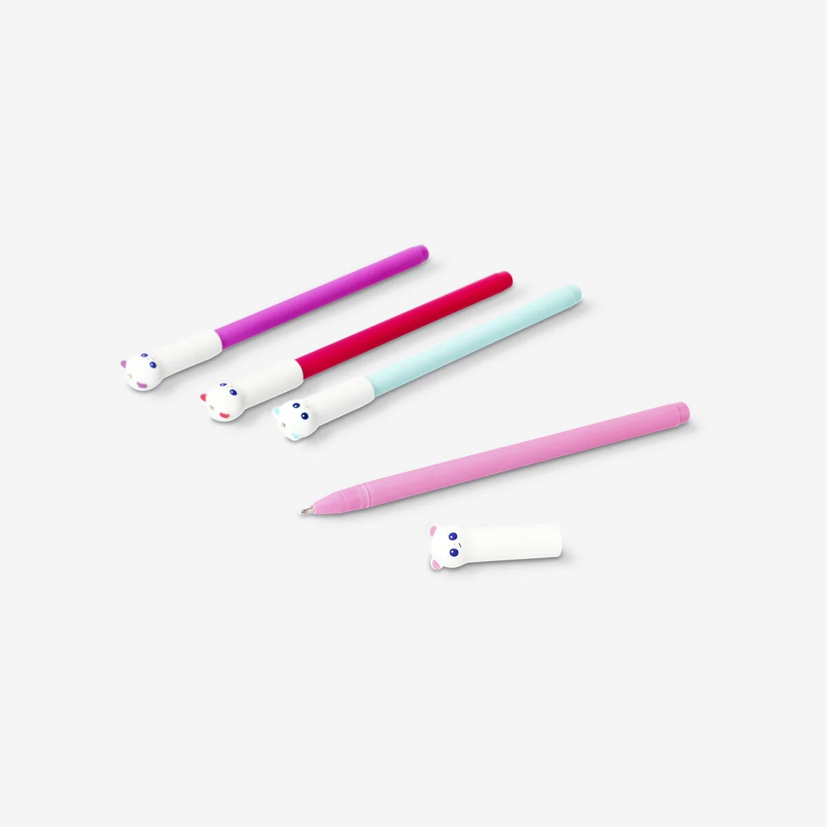 Glitter gel pens with pandas - 4 pcs
