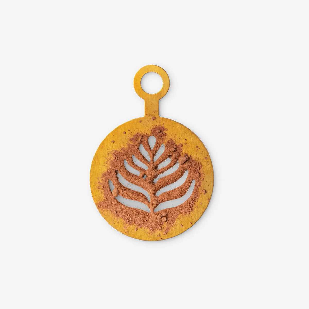 Gold coffee stencils as pumpkin and leaf - 2 pcs - Image 2