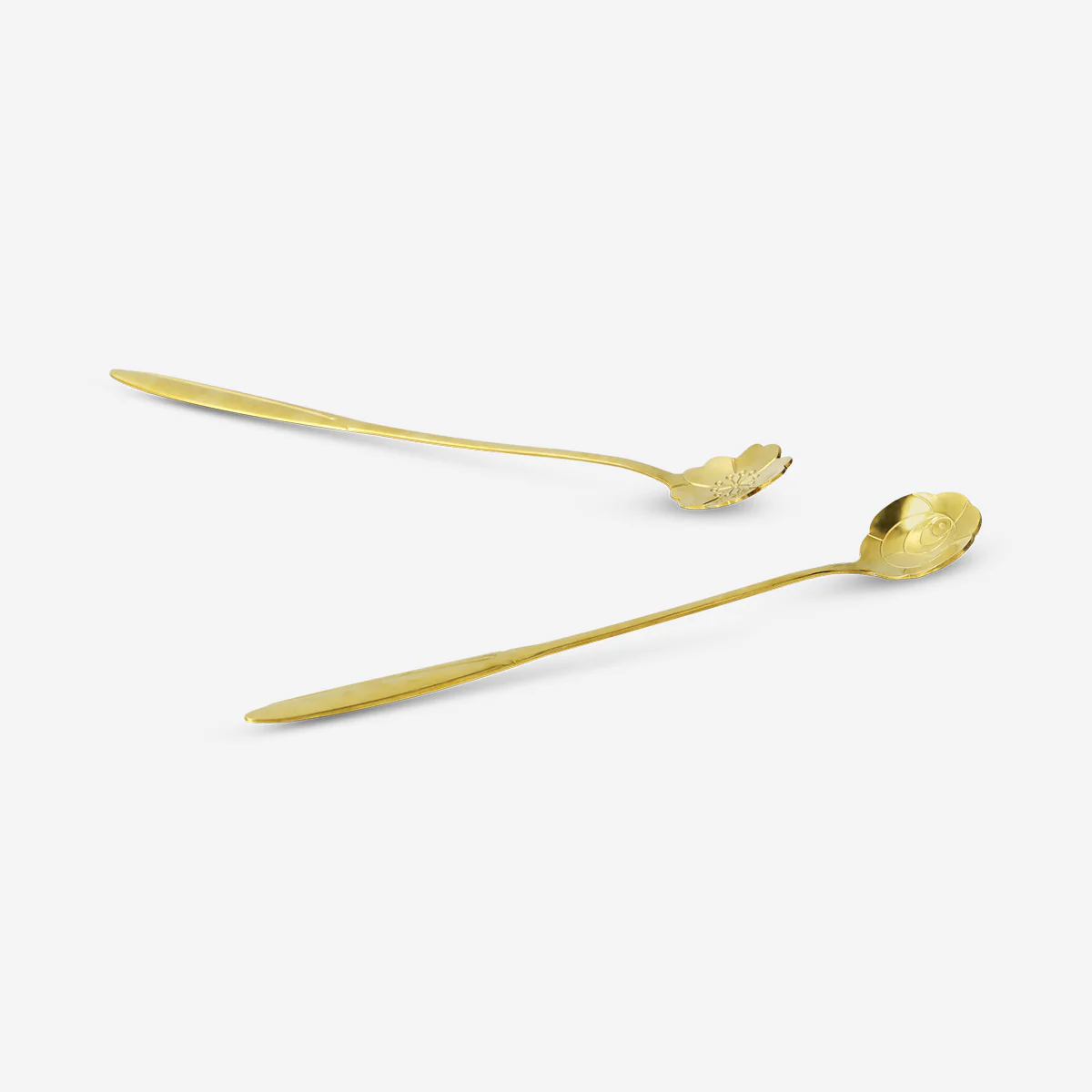 Gold floral spoons - 2 pcs - Image 2
