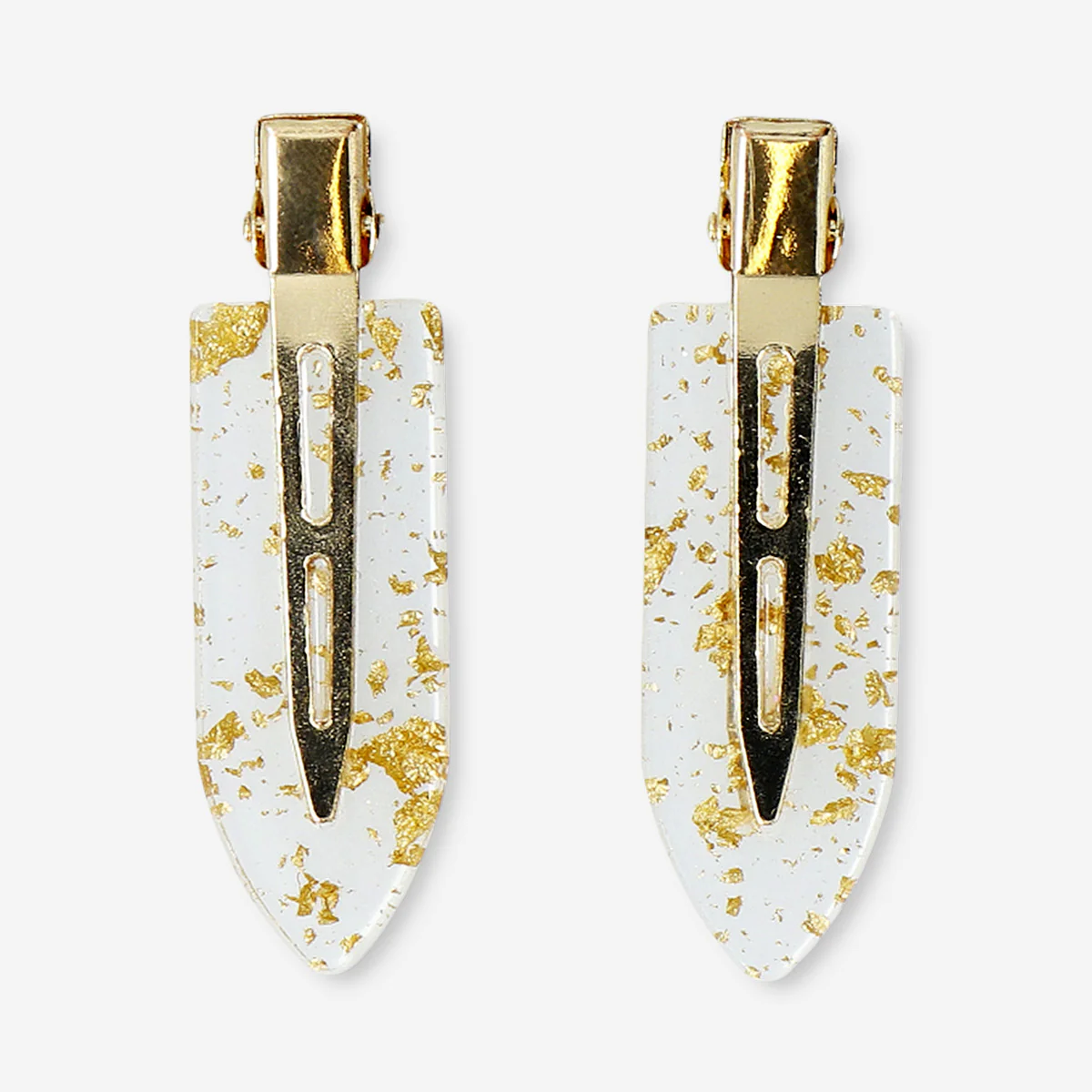 Gold hair clips - 2 pcs - Image 2
