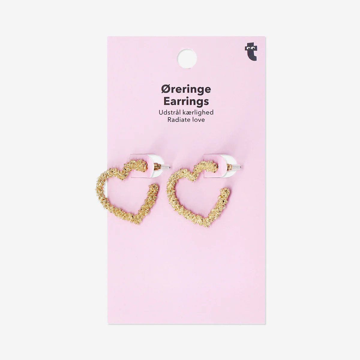 Gold hoop earrings - Big hearts