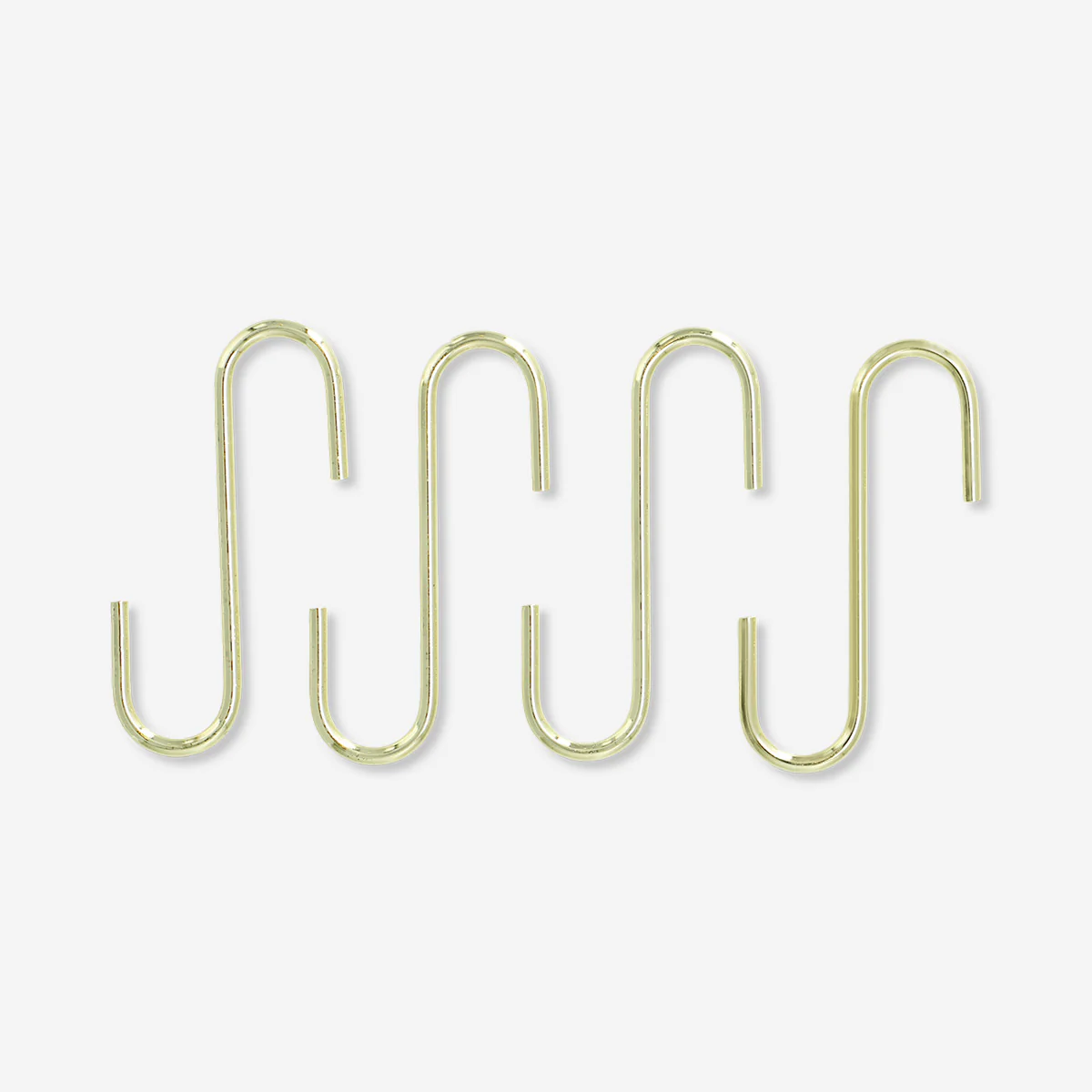 Gold metal S hooks - 4 pcs