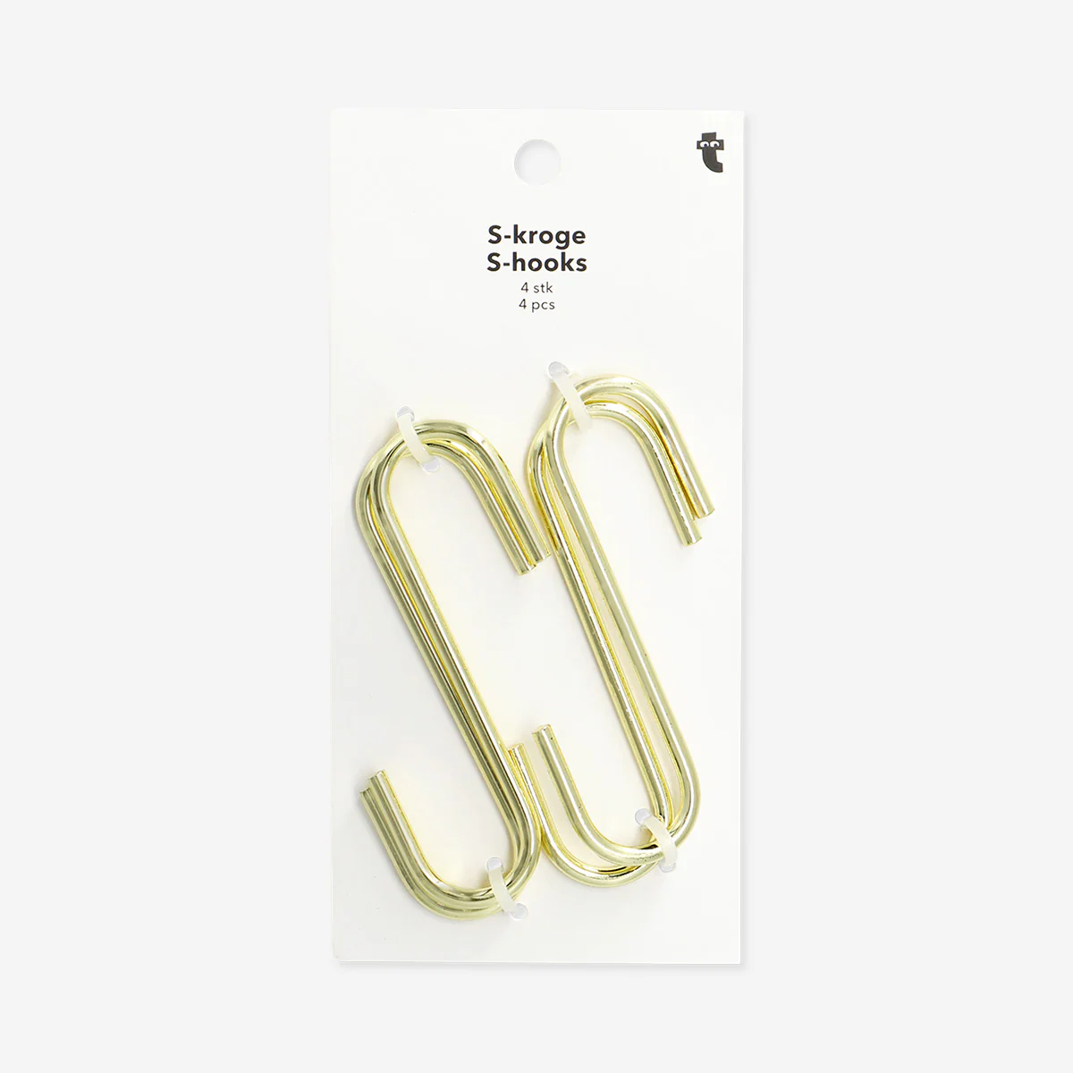 Gold metal S hooks - 4 pcs - Image 3