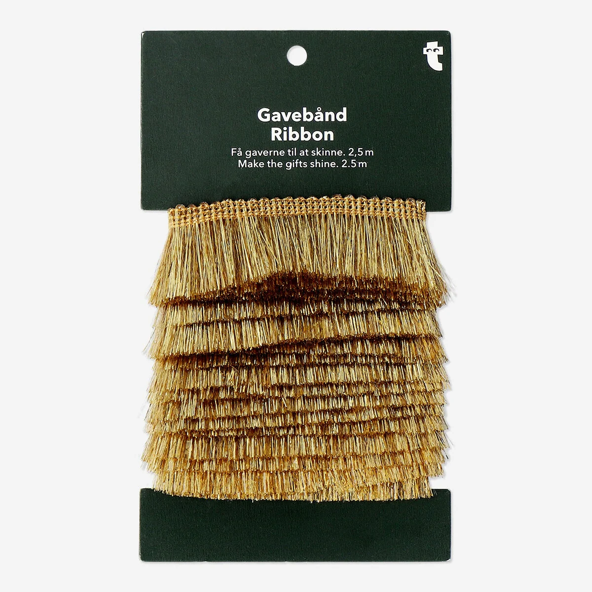 Gold ribbon with fringes - 3 m