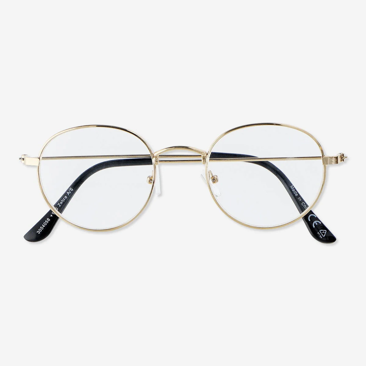 Golden Frame Reading Glasses with +2 Strength