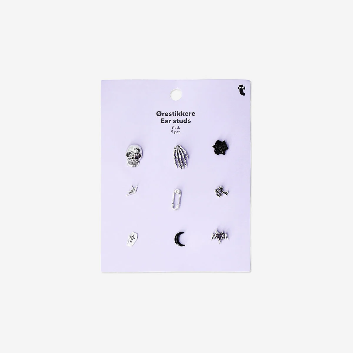 Gothic ear studs - 9 pcs