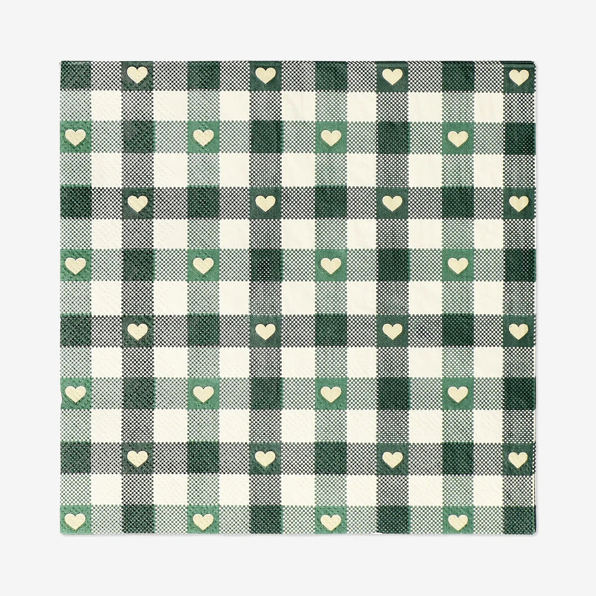 Green checkered napkins - 16 pcs - Image 2
