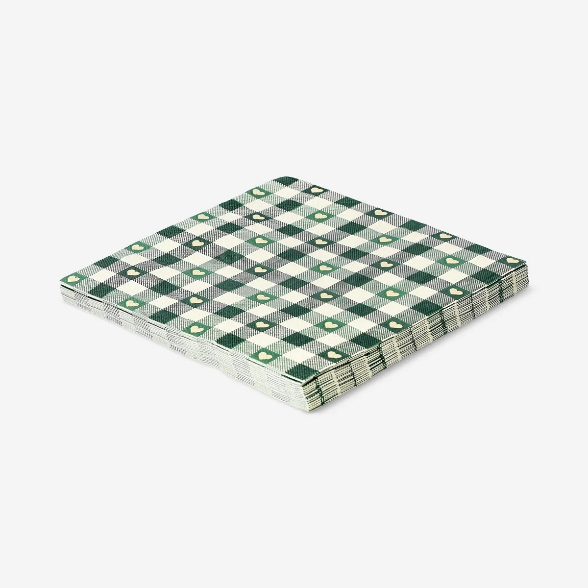 Green checkered napkins - 16 pcs - Image 3