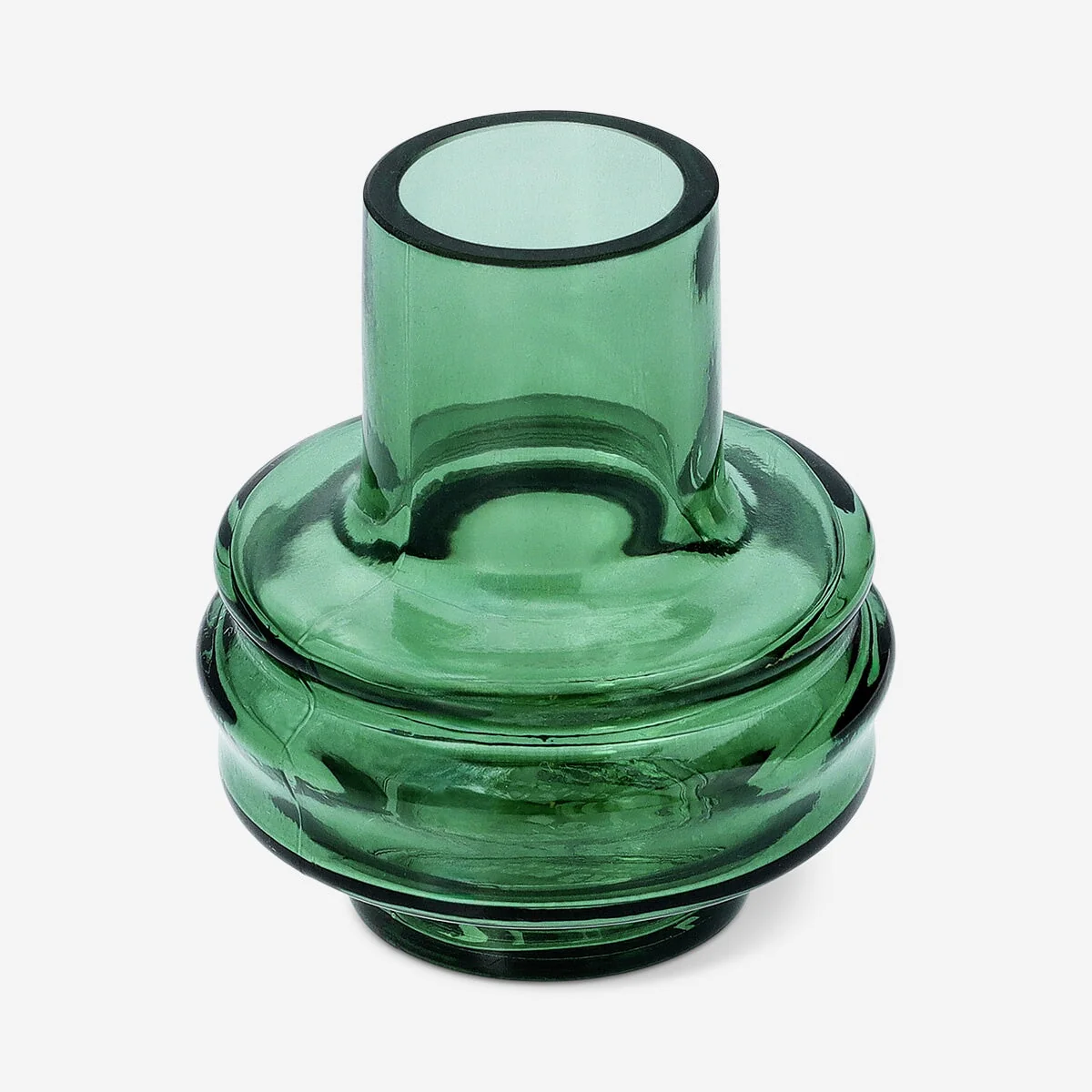 Green glass vase - 9 cm