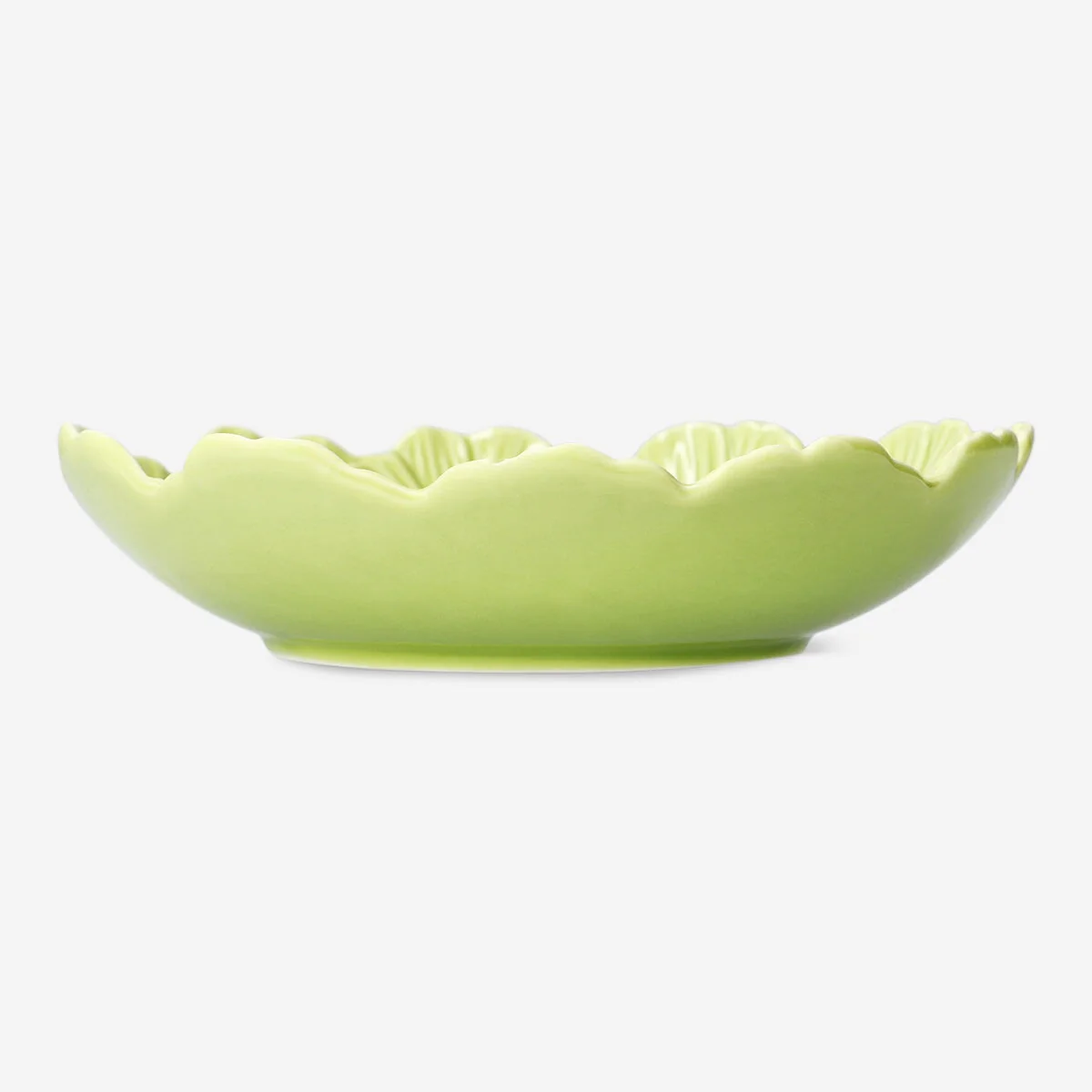 Green salad bowl with flowers - Large - Image 3