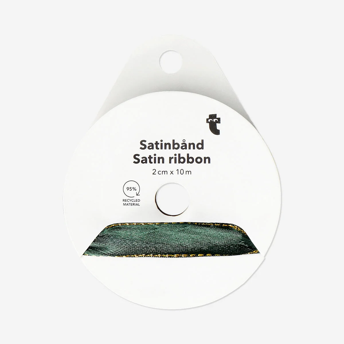 Green satin ribbon - 10 m