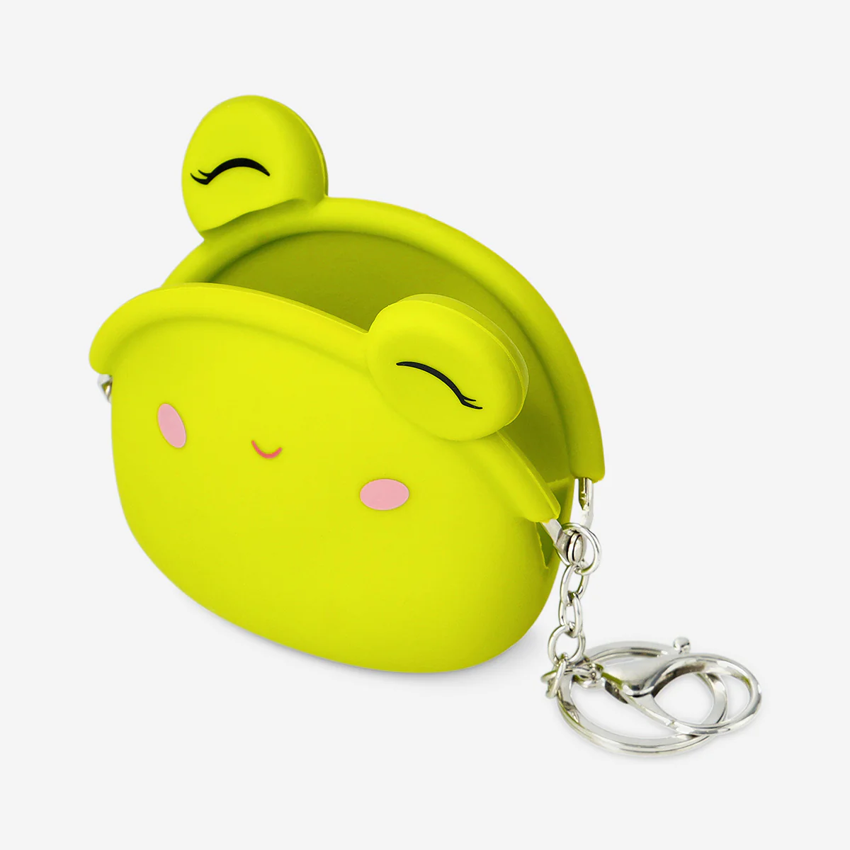 Green silicone frog purse
