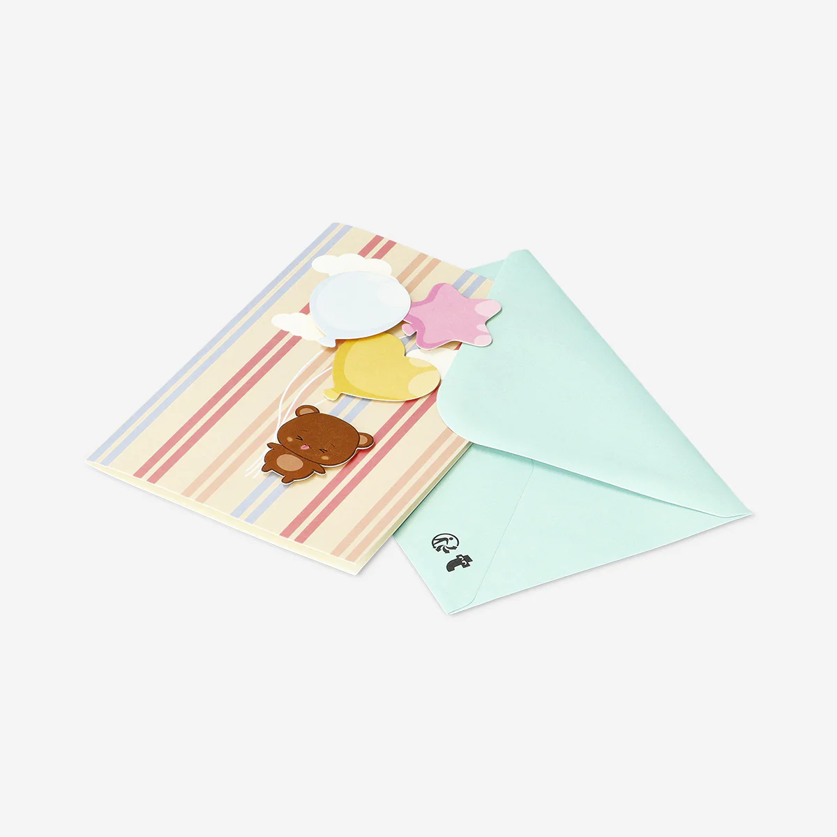 Greetings card - Bear with balloons - Image 3