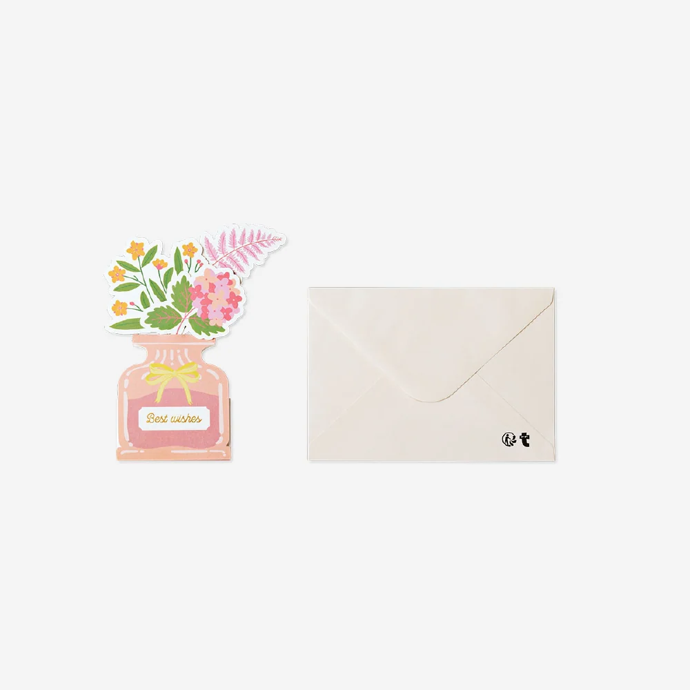 Greetings card - Best wishes flower vase - Image 2
