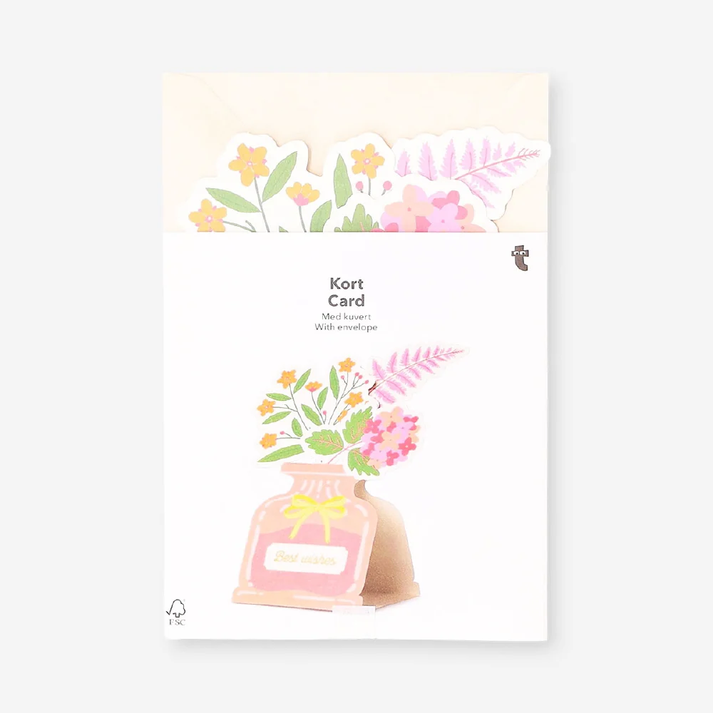 Greetings card - Best wishes flower vase - Image 3