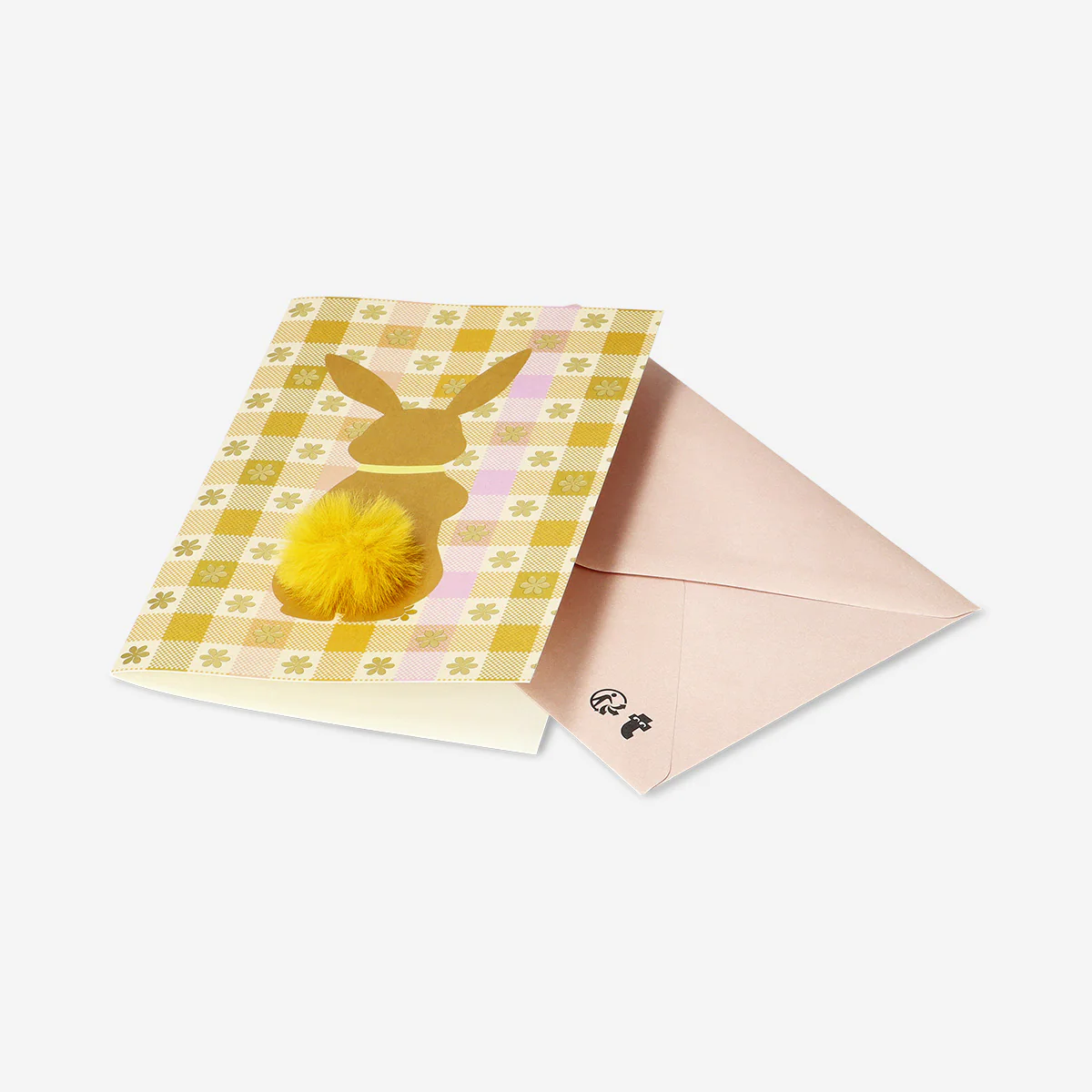 Greetings card - Bunny with pom pom tail - Image 3