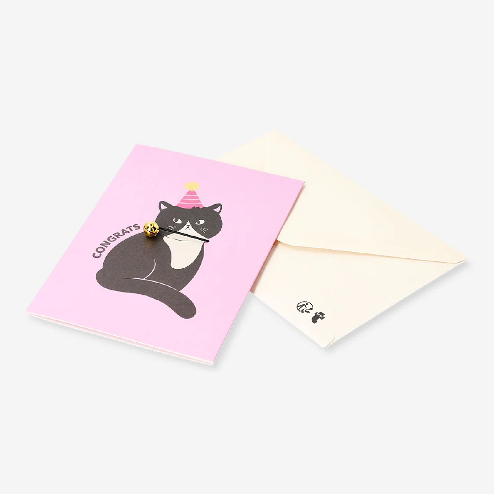 Greetings card - Congrats with festive cat - Image 3