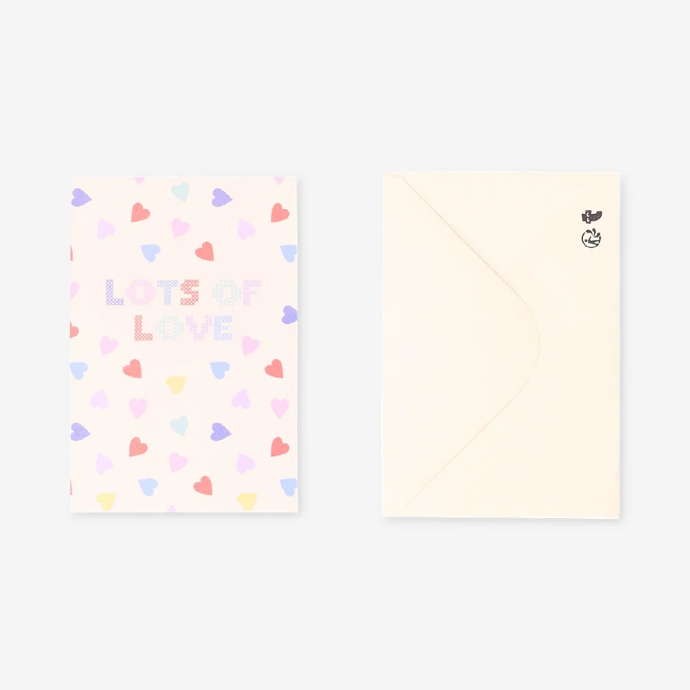 Greetings card - Lots of love with hearts - Image 2