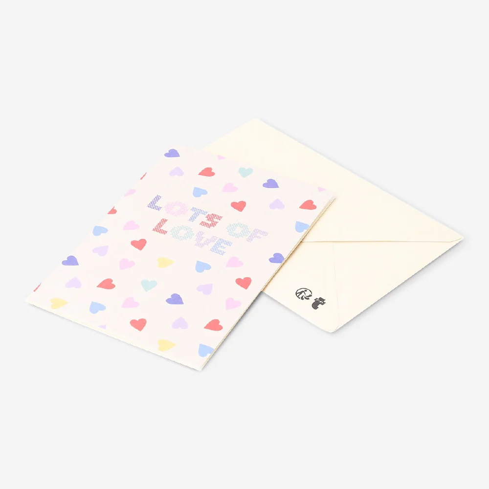 Greetings card - Lots of love with hearts - Image 3