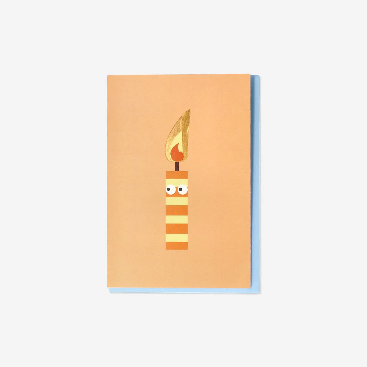 Greetings card with burning candle