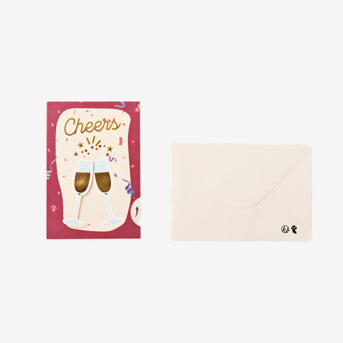 Greetings card with champagne glasses - Image 2