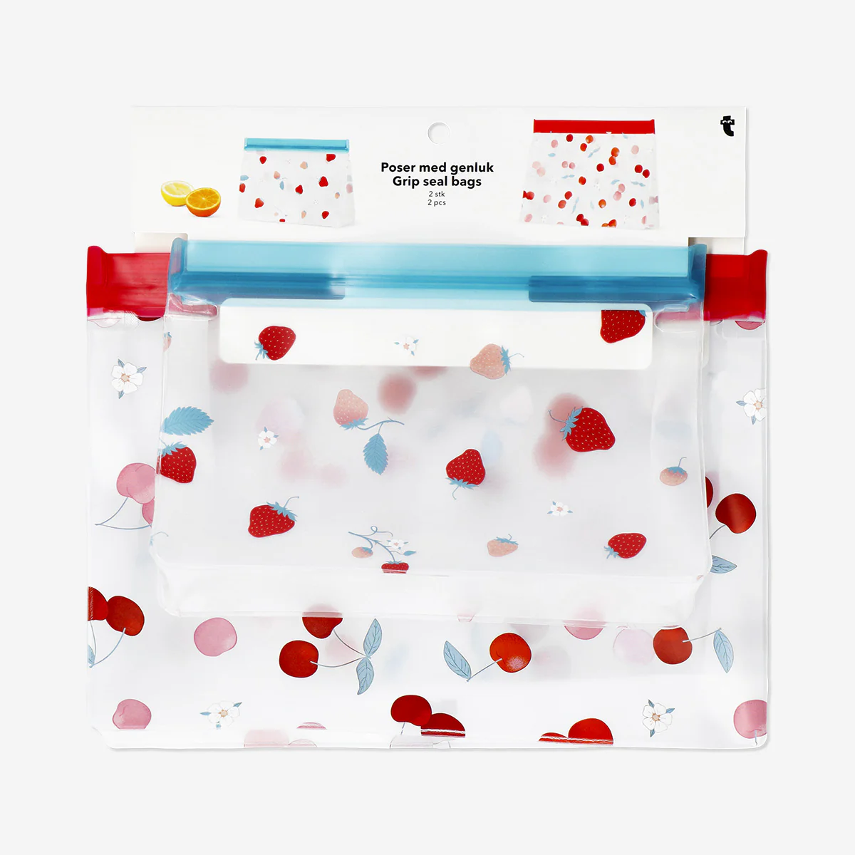 Grip seal bags with berry print - 2 pcs - Image 3