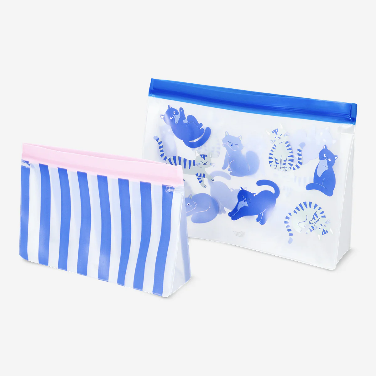 Grip seal bags with cats and stripes print - 2 pcs - Image 2