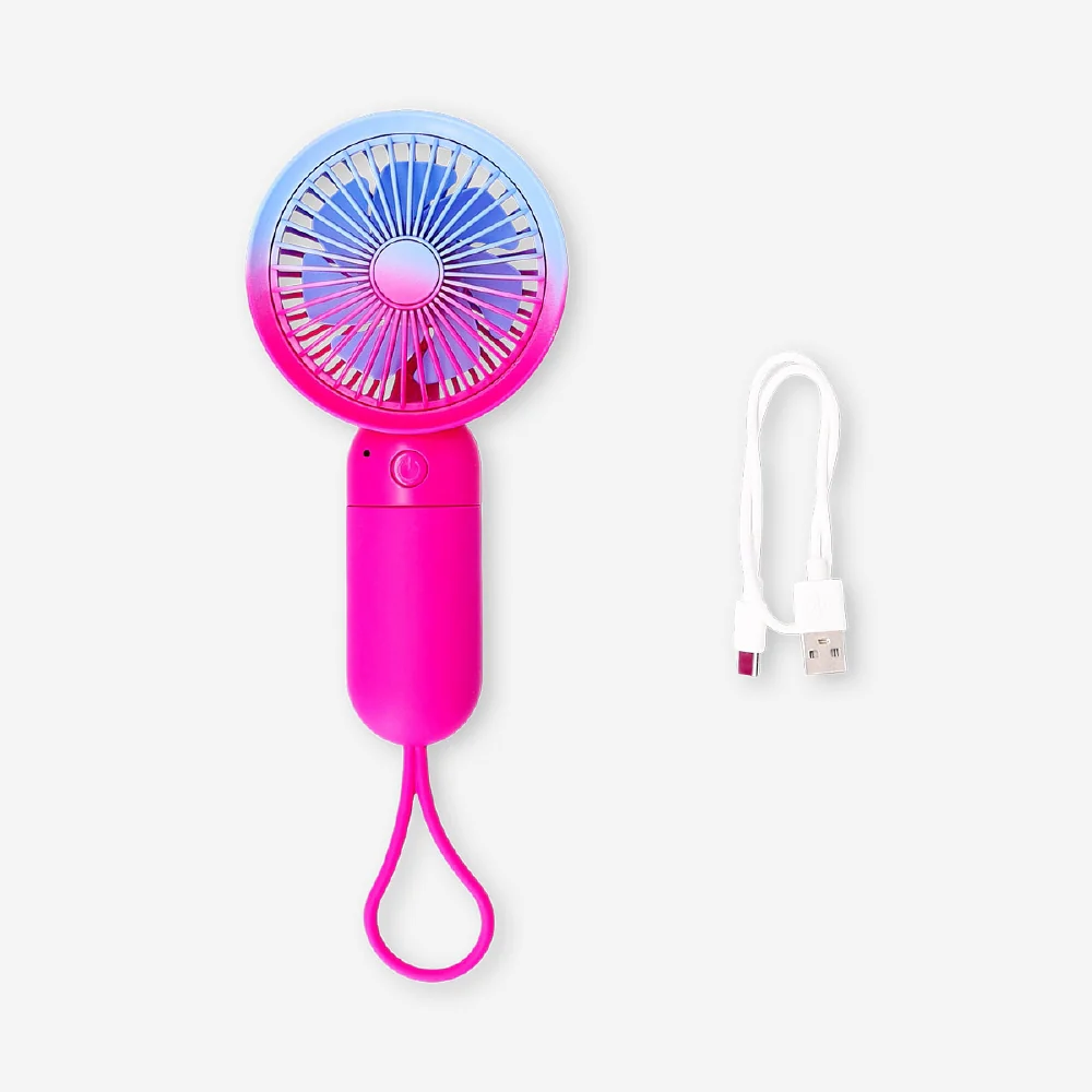Handheld fan with strap - Gradient pink
