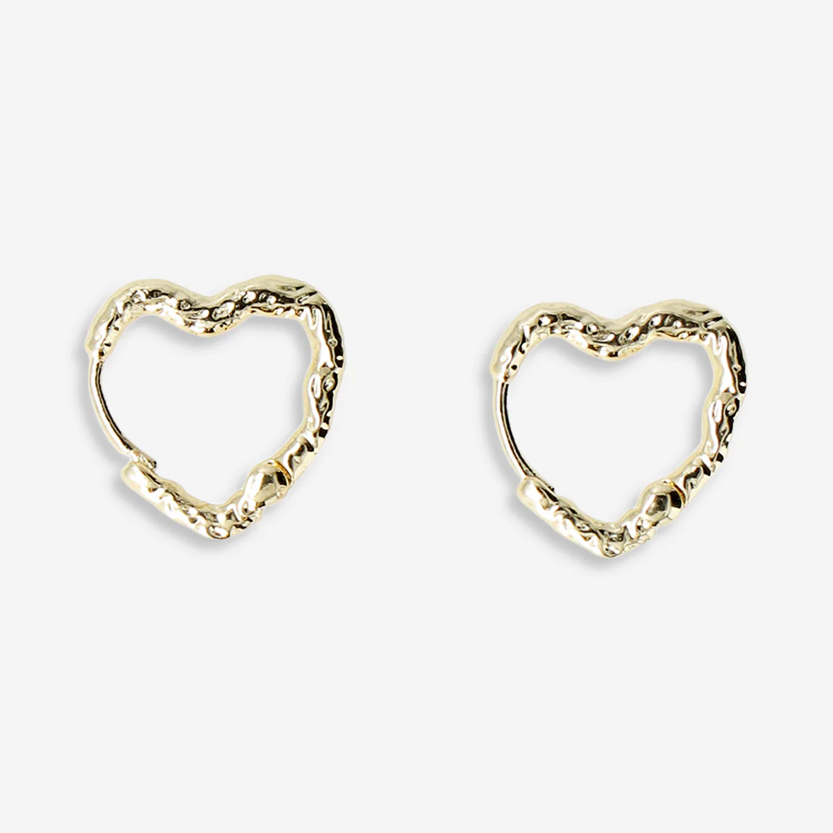 Hanging earrings - Gold heart hoops - Image 2