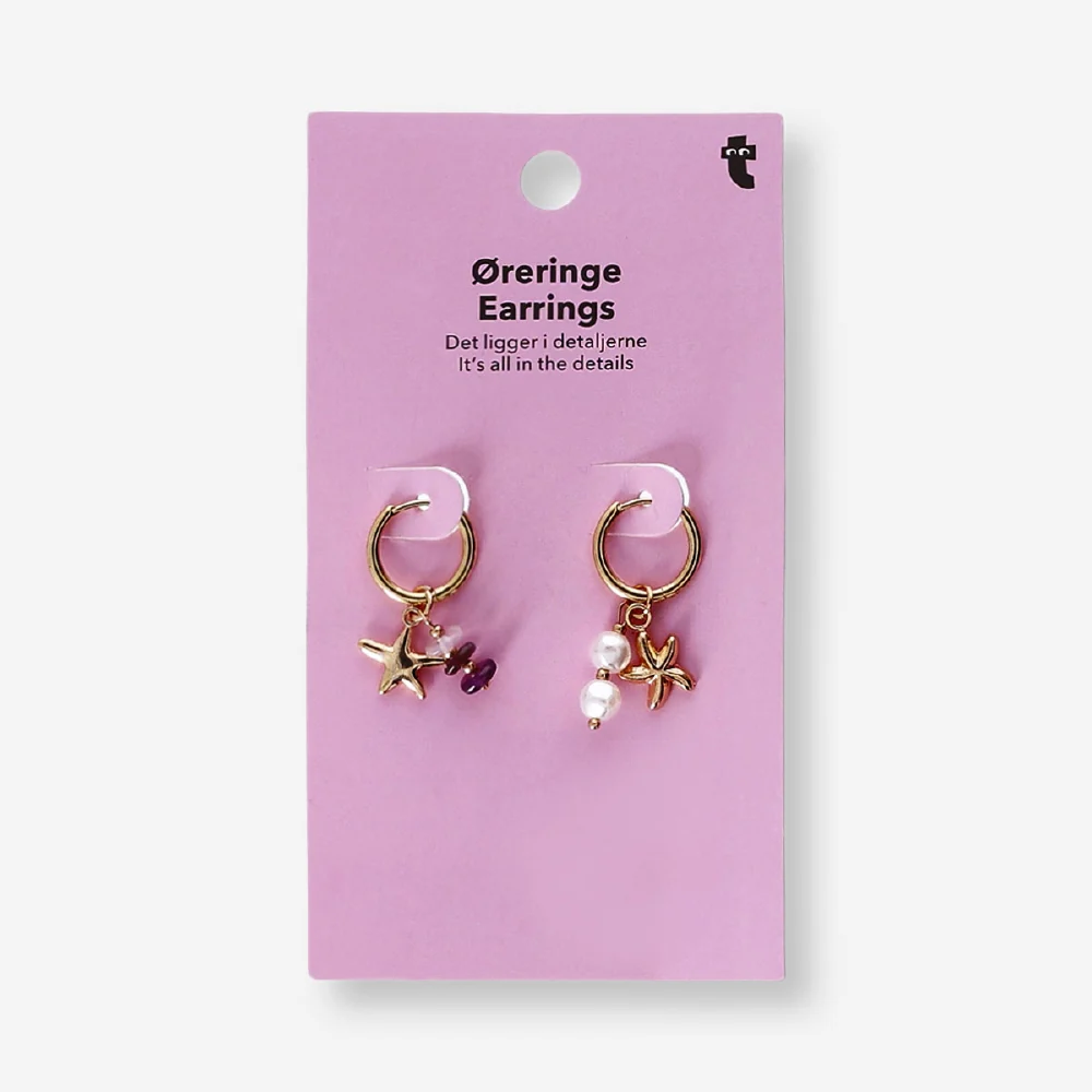 Hanging earrings - Seastar and charms - Image 3
