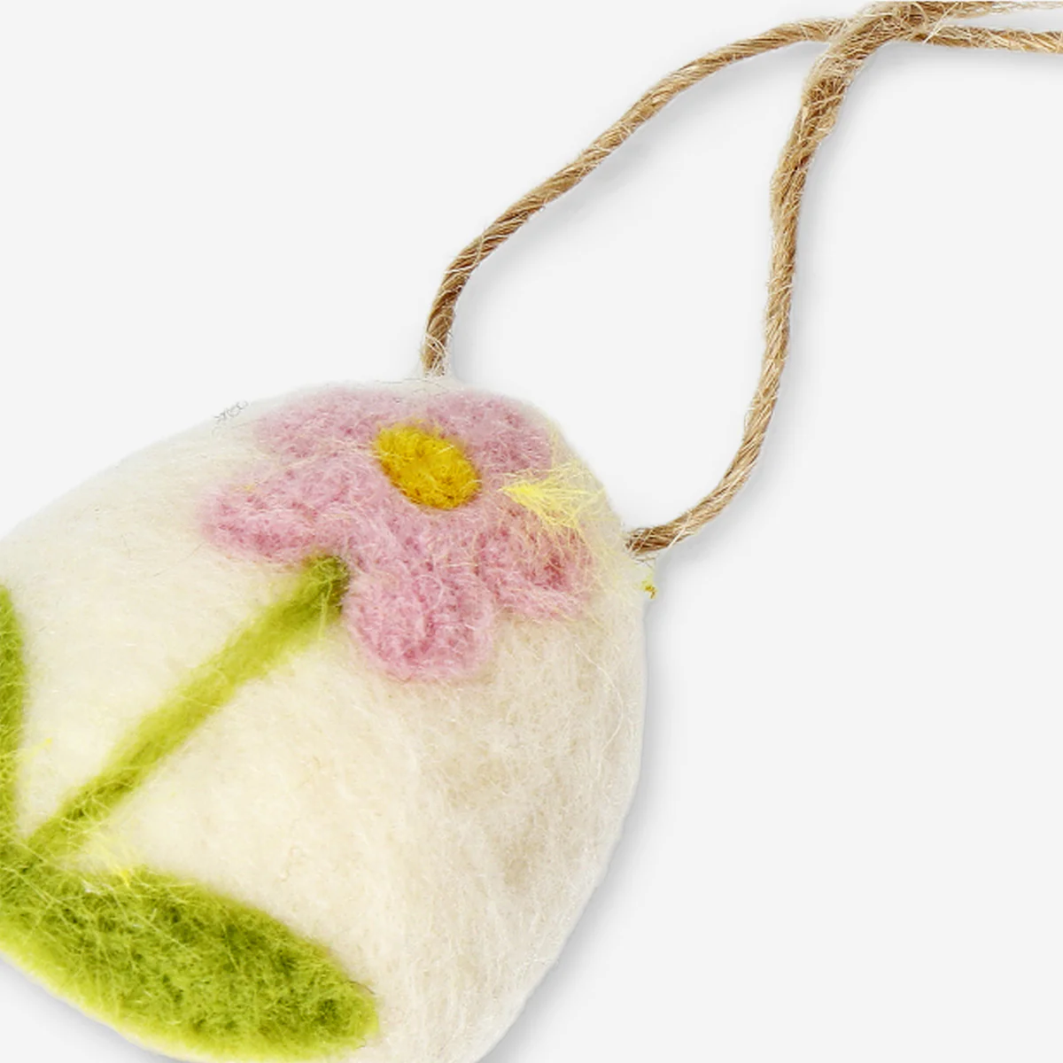 Hanging ornament - Felt egg with flower - Image 3